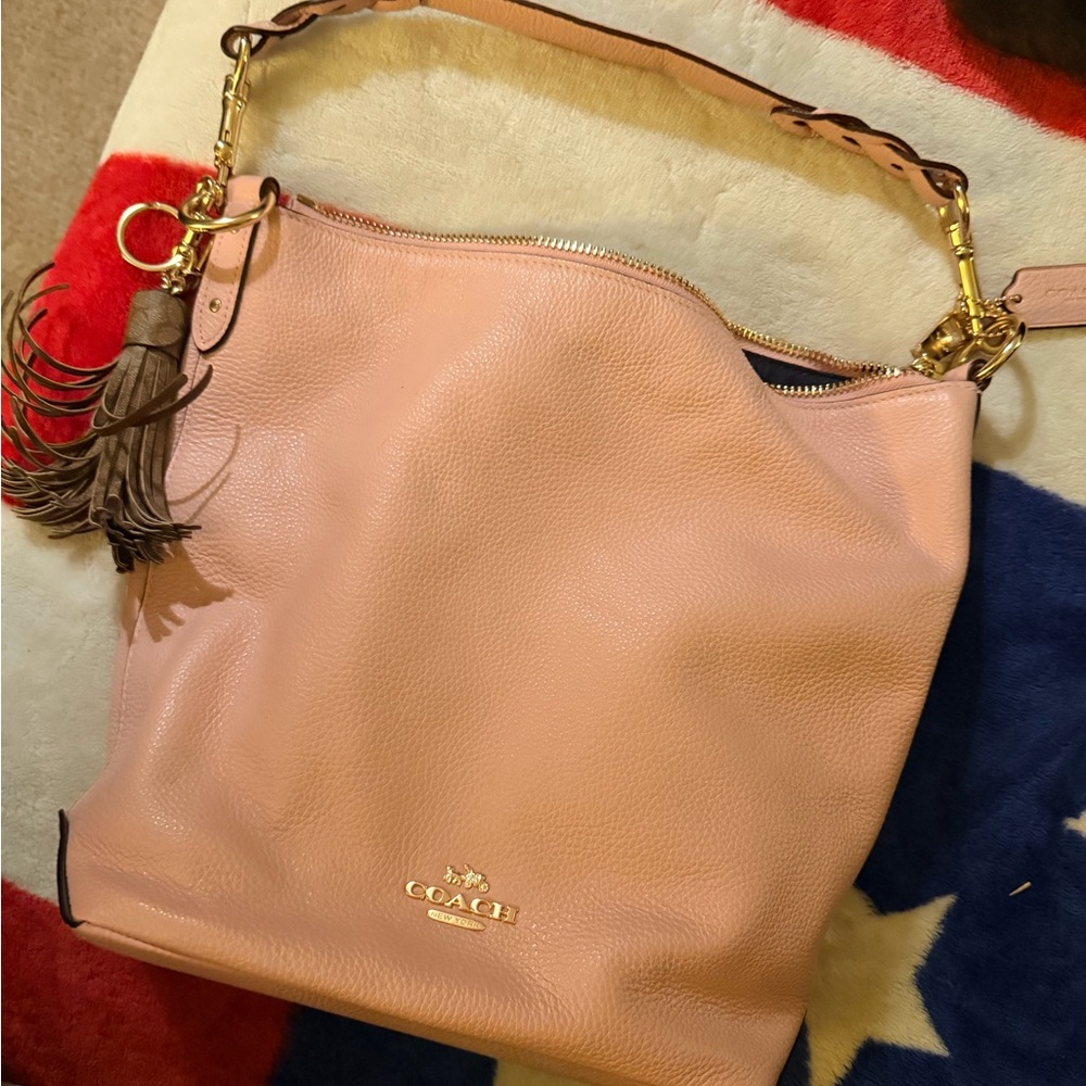 Coach Blush Pink Leather Hobo Bag inc wallet